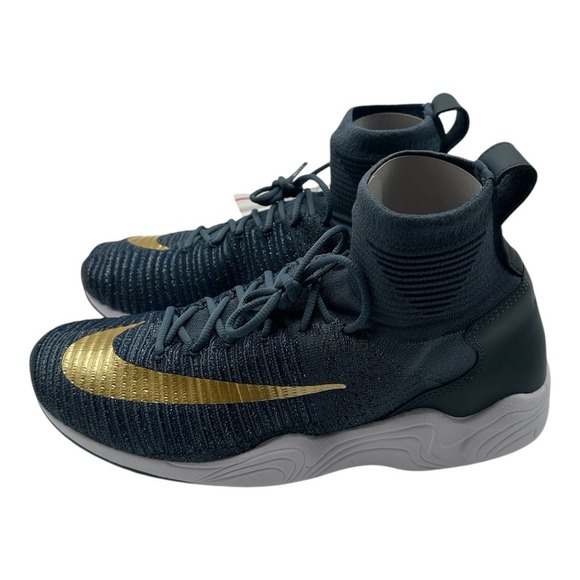 Nike Zoom Mercurial XI FK FC Flyknit‎ Shoes Mens 11 Blue Gold Sneaker 852616-400 main image 8
